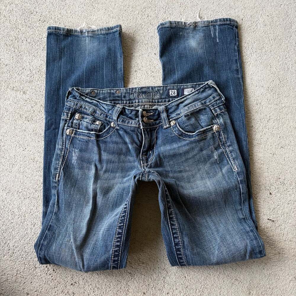 Miss Me Bootcut Embellished Pocket Denim Jeans Size 28